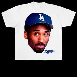 KOBE BRYANT BIG HEAD LA DODGERS BASEBALL ADULT T SHIRT